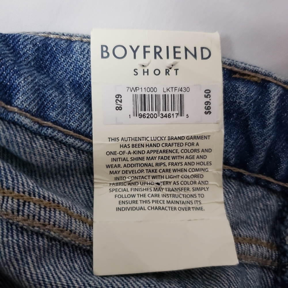 Lucky Brand Boyfriend High Rise Distressed Jean Shorts Size 8 NWOT - Picture 8 of 9